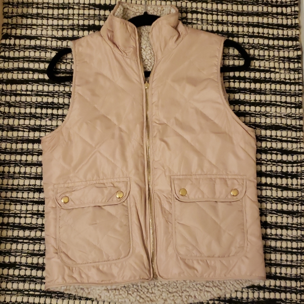 SUPER CUTE Rversible Pink sherpa puffer vest